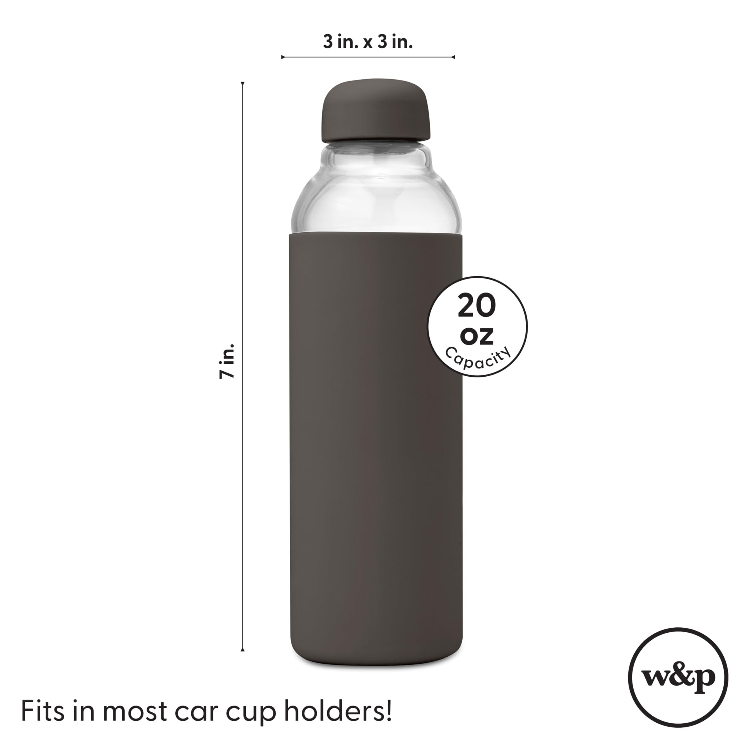 Amazon.com | W&P Porter Glass Water Bottle w/Protective Silicone